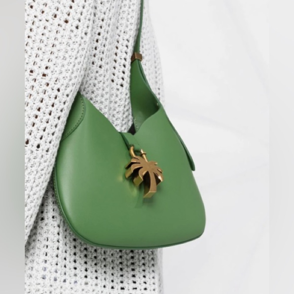NWT Palm Angels Palm Tree Leather Hobo Bag - Picture 3 of 12